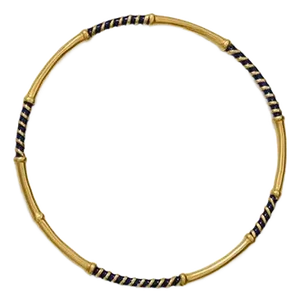 Thin Bangle With Striped Enamel Details