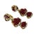 Metal Vintage Red Glass Bead and Rhinestone Drop Earrings by Robert DeMario, 1950s, Set of 2 For Sale - Image 7 of 11