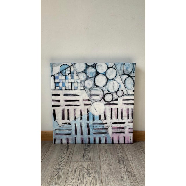 "Chester Trains 1" Abstract Contemporary Acrylic Painting by Paula DeStefanis For Sale - Image 9 of 12