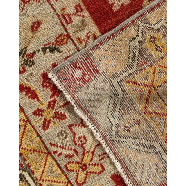 Red 1940s Vintage Turkish Oushak Area Rug 3'5 X 5'8" For Sale - Image 8 of 10