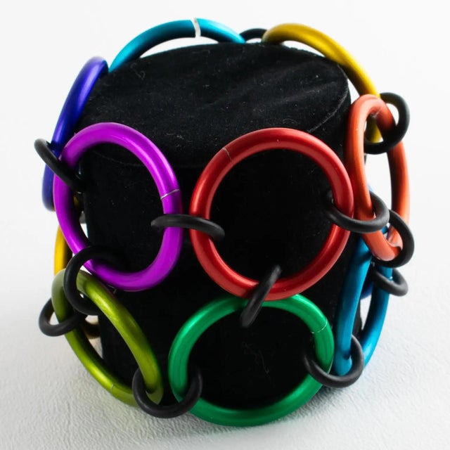 David Spada Modernist Rainbow Multicolor Aluminum Bangle Bracelet For Sale - Image 14 of 14
