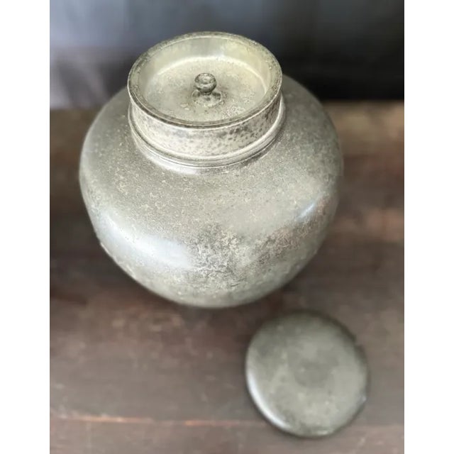 Beautiful Cast Zinc Urn, with lovely patina, soft deep gray color. Double walled, and double Lid, possible a cremation ash...