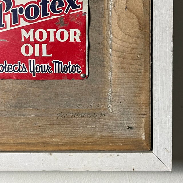 Outsider Art “Protex Motor Oil” Assemblage by Eli Marsh, Signed (1990, Framed)/Found Object Sculpture For Sale In Philadelphia - Image 6 of 10