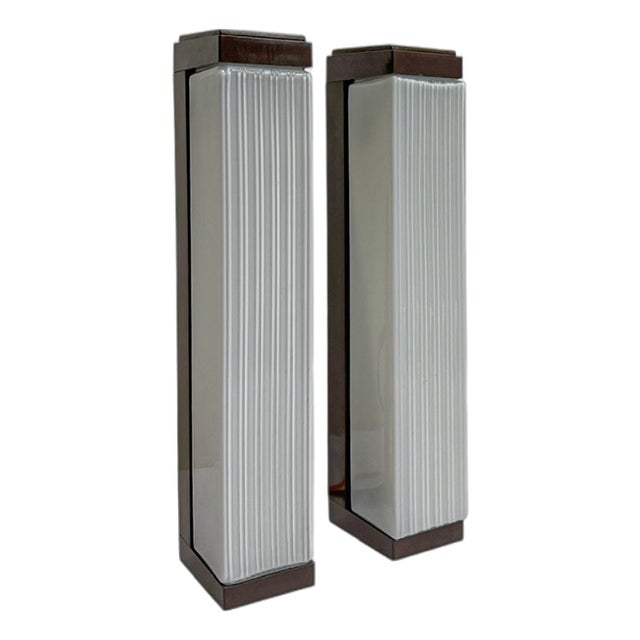 Mid-Century Textured Glass Wall Lights from Herda, 1960s, Set of 2 For Sale