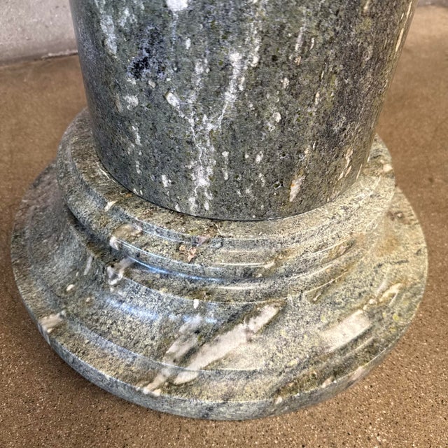 Stone Vintage Green Marble Pedestal #1 For Sale - Image 7 of 10
