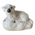 Antique 19th Century Staffordshire Resting White Lamb With Porcelain Confetti Fur For Sale