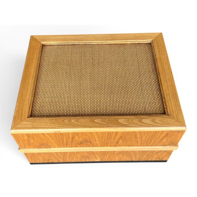 Pair of 1960s Scandinavian Modern Oak End Tables With Rattan Tops For Sale - Image 15 of 15
