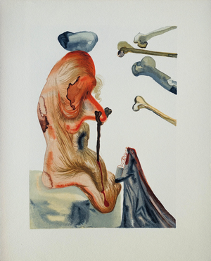 Salvador Dali, Les Trompeurs, Etching