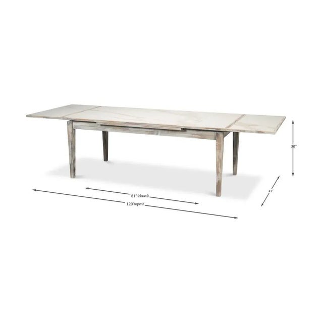 Gray Wash Draw Leaf Table For Sale - Image 12 of 12