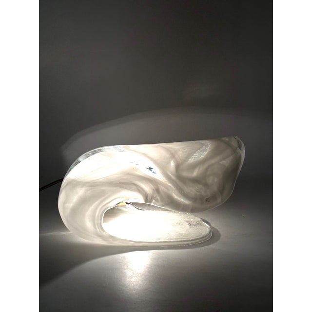 Sculptural Shell-Shaped Blown Murano Glass Table Lamp from La Murrina, Italy, 1970s For Sale - Image 7 of 14