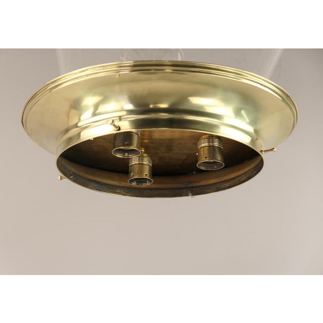 Large Art Deco Brass Ceiling Lamp with Hand-Cut Lead Crystal Shade, Austria, 1920s For Sale - Image 6 of 12