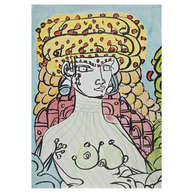 Tone Zancanaro, Poppea II, Original Lithograph, 1981 For Sale