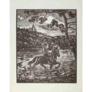 Paul Emile Colin, The Ride, Woodcut, 1930s For Sale