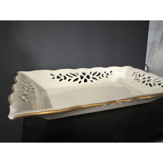 Lovely rectangular Lenox dish. One tiny chip/ding on bottom of dish (pictured).