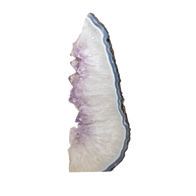 This wonderful vintage tall agate, quartz and amethyst quartz tall sculpture can either be standing or lying flat. it is...