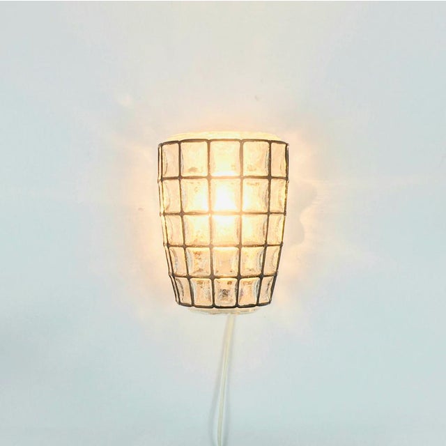 1970s Mid-Century Modern Glass Wall Lights from Limburg, Germany, 1960s, Set of 2 For Sale - Image 5 of 9