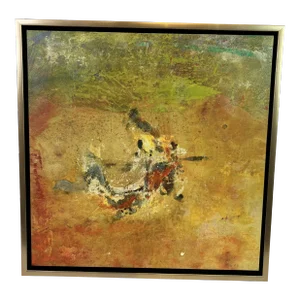 1990s Abstract Botanical Giclee Canvas Print, Framed