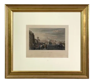 j.m.w. Turner (After) - “The Grand Canal” Hand Colored Engraving, Framed (1880)