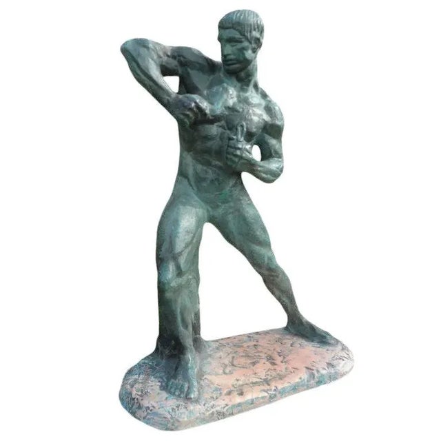 Period French Art Deco Terracotta Sculpture, Signed Bargas For Sale - Image 9 of 9