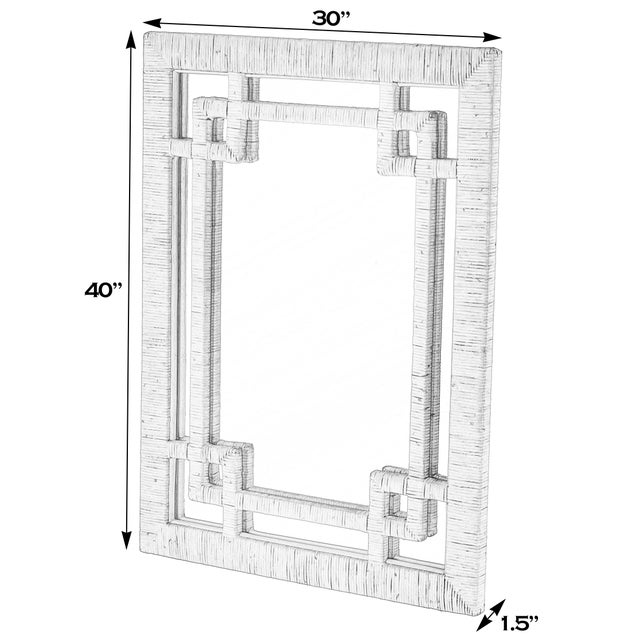 Coastal Hana 30 in. W x 40 in. H Rectangular Woven Rattan Wall Mirror, Natural Rattan For Sale - Image 3 of 7
