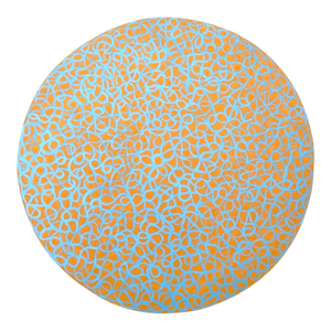 Circle Swirls With Orange and Blue Acrylic Painting