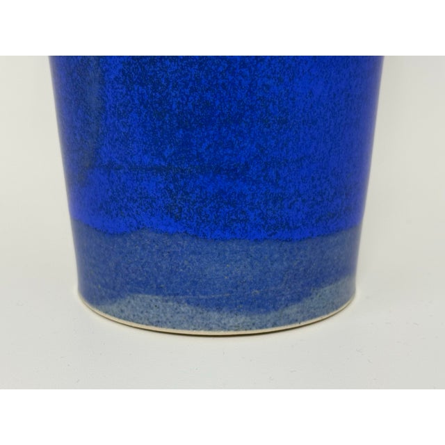 Christine Perrochon Cobalt Blue Fired Vase For Sale - Image 9 of 12