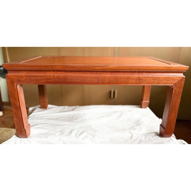 Natural Finish Vintage Chinese Rosewood Ming Style Rectangular Coffee Table 1940 For Sale In Los Angeles - Image 6 of 8