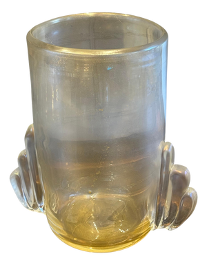 Large Vase in Gold and Iridescent Murano Glass, 1980s
