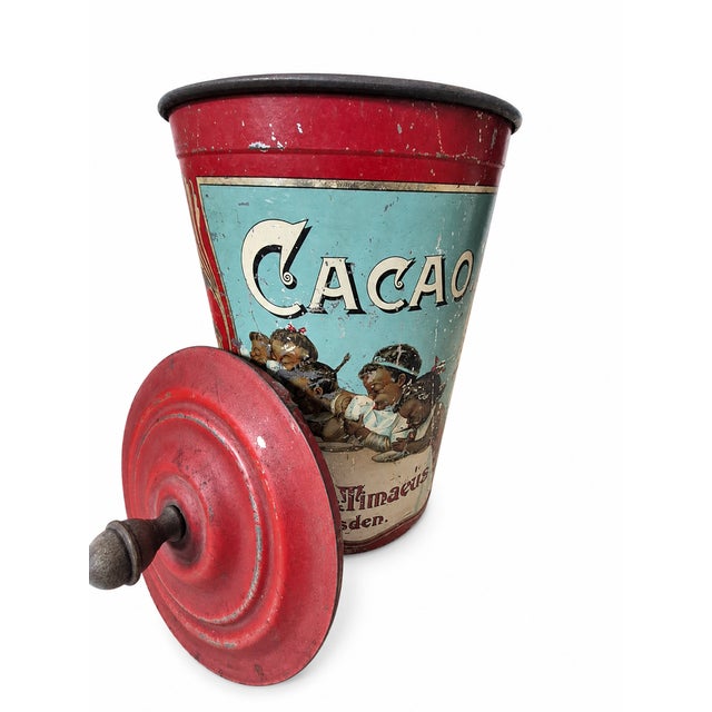 Vintage Cocoa Tin, Germany, 1920s, in Good conditions. Designed 1920 to 1949