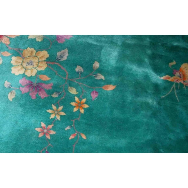 1920s 1920s Hand Made Antique Art Deco Chinese Rug 8.10' × 11.7' For Sale - Image 5 of 9