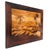 Large vintage Native American wood inlay marquetry depicting a landscape, a shepherd, and village life, measuring 45 cm...