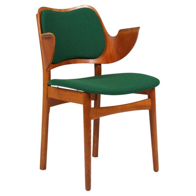 Green Danish Model 107 Armchair in Oak Frame from Hans Olsen, 1960s For Sale - Image 8 of 8