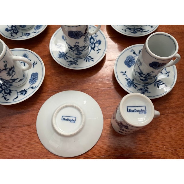 Vintage Blue Danube Japan Irish Coffee/ Espresso Cup and Saucer Set of 6 + plus one cup lagniappe Blue Danube is a classic...