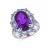 14K Yellow Gold 1 Piece 10 x 14 mm Amethyst｜Purple｜Oval｜Eye-Clean Amethyst CTW: 6.00 10 Pieces Aquamarine｜Sky-...