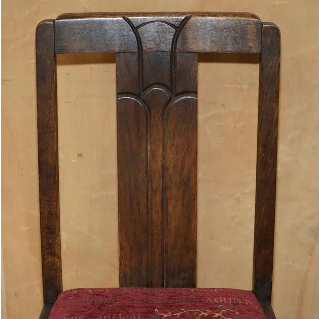 Englis Art Deco Hall Chair in Oak, 1930s For Sale - Image 3 of 13