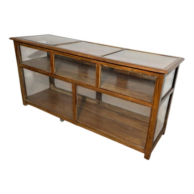 Vintage Exhibitor Counter in Teak For Sale