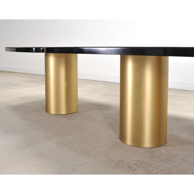 India Mahdavi Alber Sectional Walnut Brass Dining Table 11 Ft For Sale - Image 15 of 18