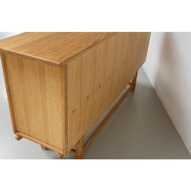 Mid-Century Brutalist Danish Oak Sideboard by Henning Kjærnulf for EG, 1960s For Sale - Image 14 of 18