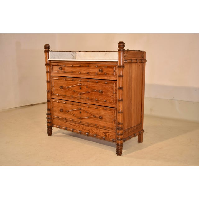 19th Century 19th Century Faux Bamboo Chest of Drawers From France For Sale - Image 5 of 8