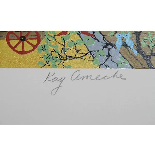 This serigraph, titled "Ft. Point, San Francisco, CA," was created by the American artist, Kay Ameche (1904 - 2005), in...