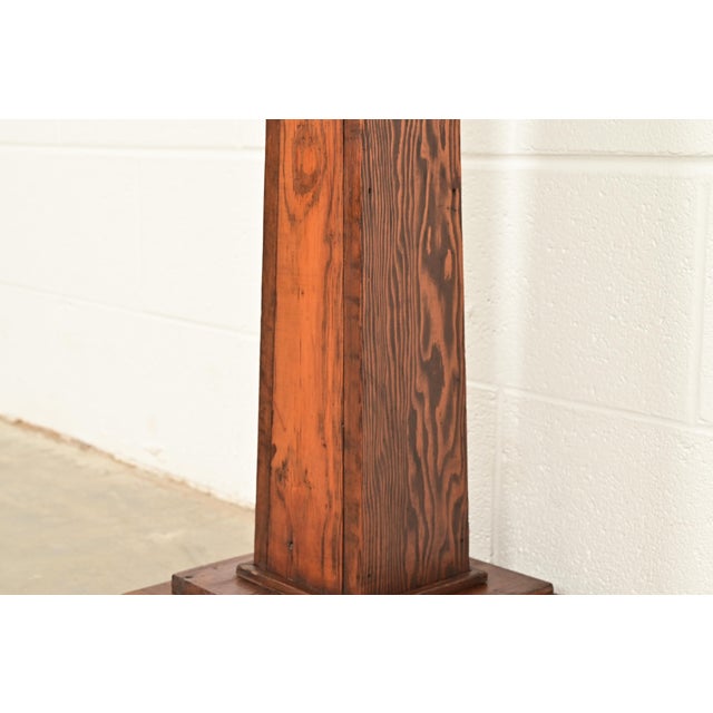 Brown Stickley Style Antique Mission Arts & Crafts Pine Pedestal Table or Plant Stand, Circa 1910 For Sale - Image 8 of 9