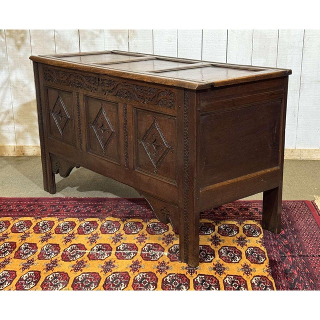 19th Century English Oak Chest For Sale - Image 13 of 18