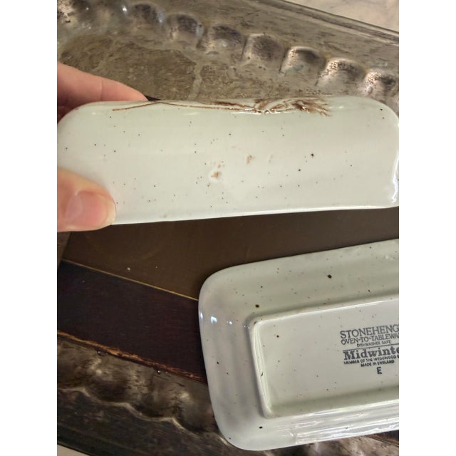 Coffee Vintage Midwinter Stonehenge Wild Oats Butter Dish, Made in England, Wedgwood Group Stoneware For Sale - Image 8 of 10