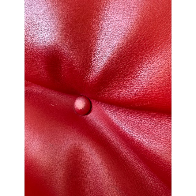 Red Poltrona Frau "Ouverture" Red Leather Sofa - Made in Italy For Sale - Image 8 of 10