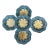 Small Belgium Majolica flowers plate Wasmuel, circa 1880. Geometrical pattern.