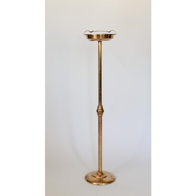 Mid-Century Modern Vintage Freestanding Brass Floor Ashtray For Sale - Image 3 of 12