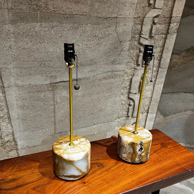 2010s New Limited Edition Spectacular Set of Onyx Acid Table Lamps Mexico For Sale - Image 5 of 13