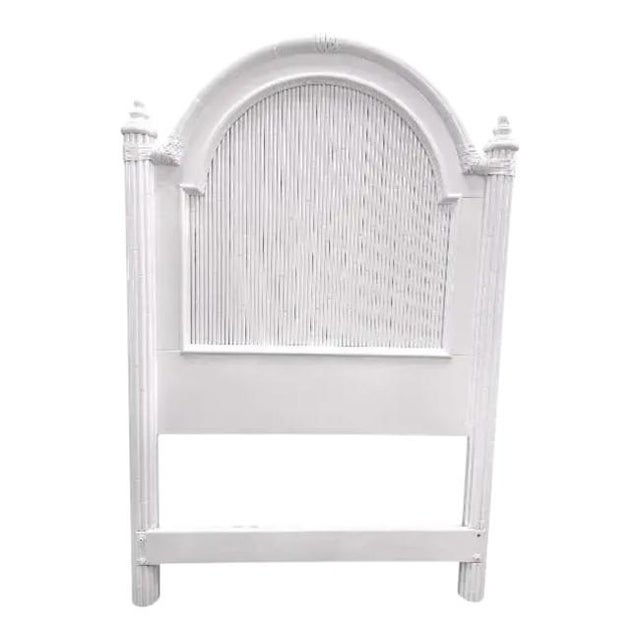 Mid 20th Century Tall Tommy Bahama Twin Headboards – Lacquered in Super White For Sale - Image 5 of 8