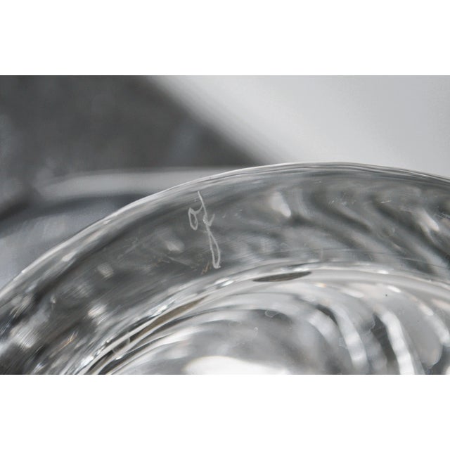 1990s Orrefors Sweden Helena Crystal Fluted Ice Bucket With Detachable Handle 3 Pieces For Sale In Cincinnati - Image 6 of 7