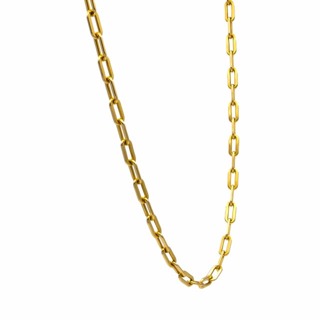 1960s Vintage Tiffany & Co. 14k Yellow Gold Paper Clip Chain Necklace 36" 1960s For Sale - Image 5 of 10